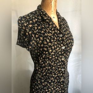 Rayon Floral button down midi dress